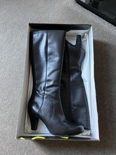 Boxed Black Leather Knee High