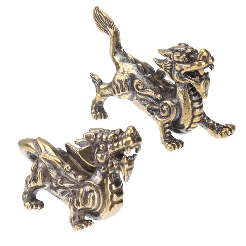 2pcs brass kylin decorations - brass,