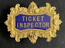 TICKET INSPECTOR VINTAGE TROLLEYBUS MOTORBUS TRAM RAILWAY BUS ENAMEL CAP BADGE