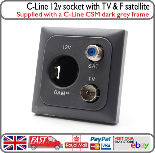 Grey line 12v cigarette type - grey, c-line