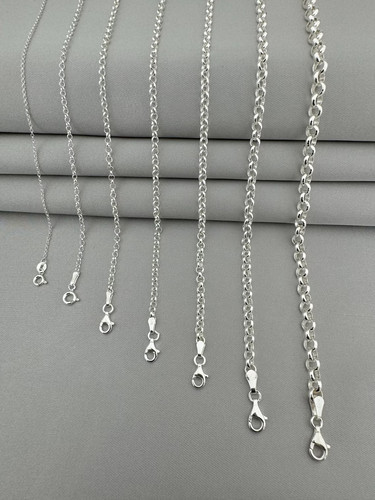 Sterling silver belcher chain - silver,