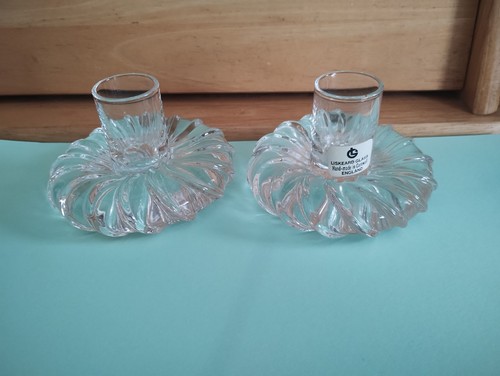 Liskeard glass candle holders - liskeard,