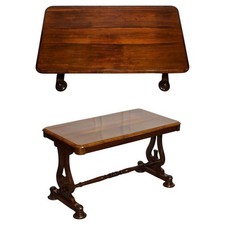 FULLY RESTORED ANTIQUE EARLY VICTORIAN HARDWOOD LIBRARY WRITING TABLE
