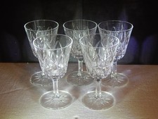 5 Cut Glass Sherry Glasses