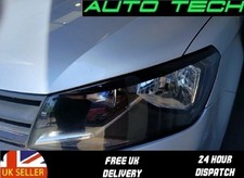 For VW Caddy / Maxi Headlight Eyebrows Mk4 GLOSS BLACK 2016 - 2020 * Quality *