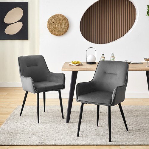 2pcs velvet dining chairs - 2pcs,
