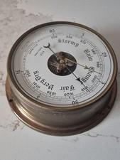 Vintage FCC Brass Nautical Barometer Of Precision England Wall Hung