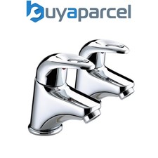 Bristan Java 1/2 Chrome Basin Pillar Taps Pair 1/2" Tap