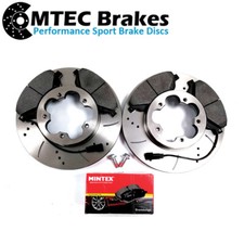 Transit Van MK7 2.2 TDCi FWD 06-14 Drilled Grooved Front Brake Discs Mintex Pads