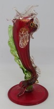 Murano Salviati red glass vintage Victorian antique fish vase A