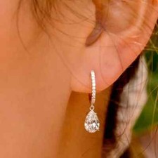 3Ct Pear Cut Lab Created