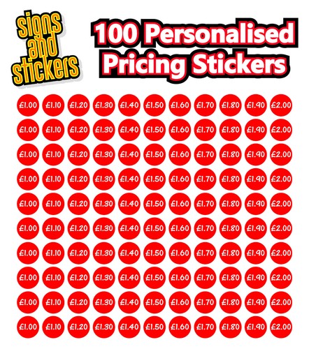 Personalised pricing stickers - personalised,