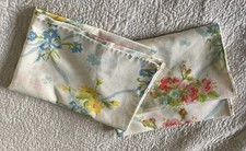 Vintage MCM Floral Pillow Cases X2 white Blue Red Pink Florals ribbon chintz 