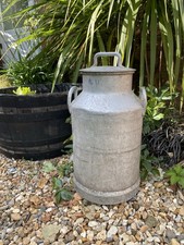 Vintage French Authentic Aluminium Milk Churn Garden  Decor Hugonnet Dijon