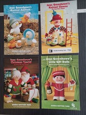 Jean Greenhowe's Bundle Knitting Pattern Booklets x 4, Clowns,Dolls,Xmas,etc, gc