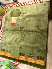 Ikea Kids Rug 130 x 160cm - Green - Garden Theme - Antislip Backing