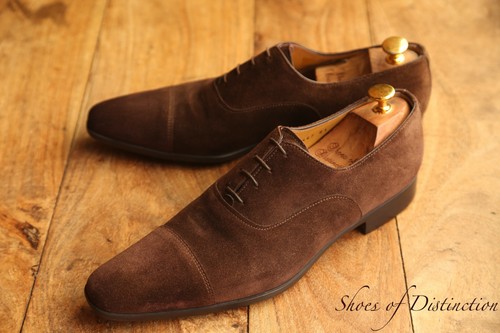 Santoni brown suede oxford - brown,