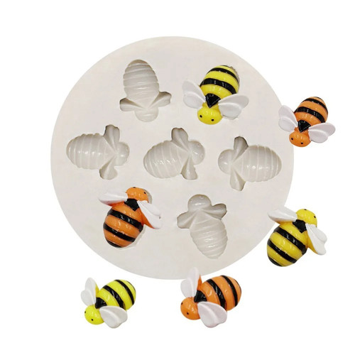Bee fondant silicone mold - fondant,