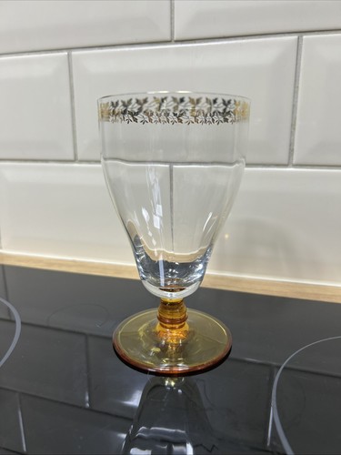 Vintage amber stemmed large - vintage,