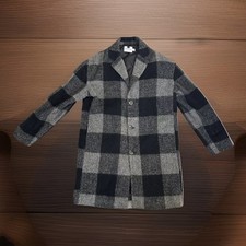 Topman Grey Check Coat Warm