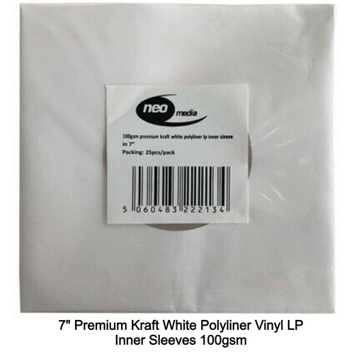 White vinyl record kraft - white, 7"
