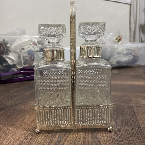 Victorian decanter tantalus - decanter,
