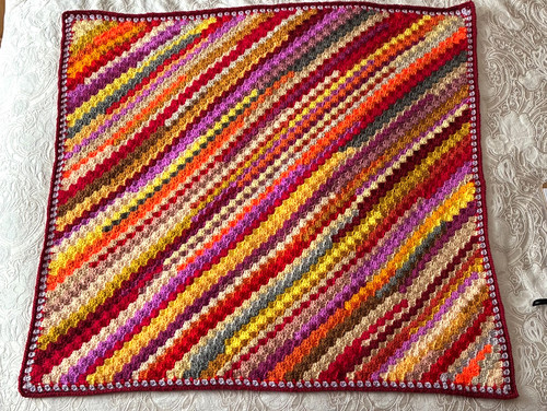 Crochet throw blanket - blanket, striped
