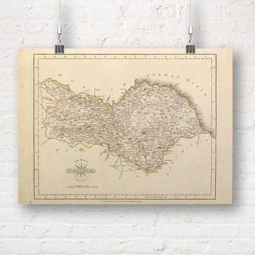 Map the north riding - map, of