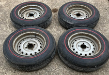 4 x Triumph TR6 original steel wheels good used as photos