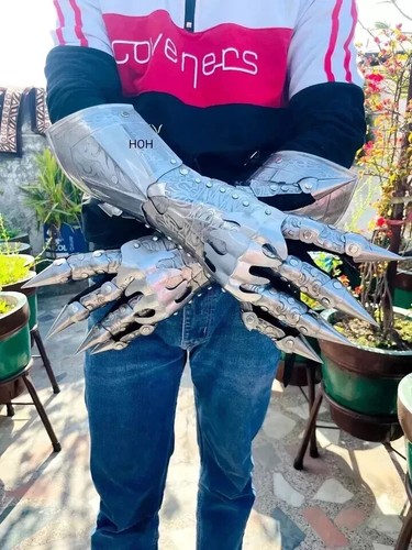 Medieval steel arm warrior - steel,