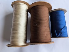 3 Rolls of VINTAGE polyester braid edging Cream/Brown/blue