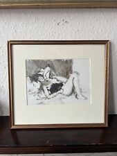 Bernard Dunstan Framed Watercolour And Chalk Drawing Of A Female Life Painting