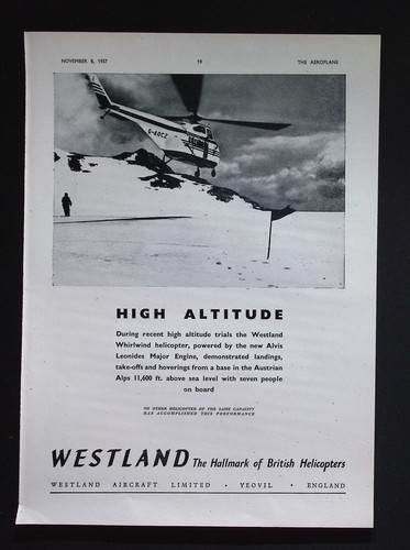 Original 1957 advert westland - original,