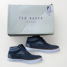 Ted Baker SIBAR 2 Suede Mix Hi-Top Trainer Grey Size UK8 EU42 Boxed Great Cond