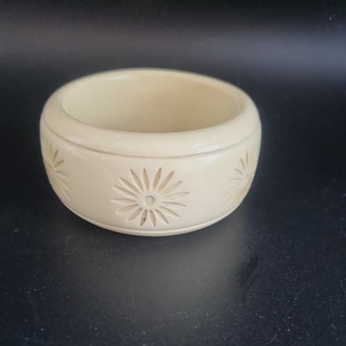 Vintage wide plastic carved - vintage,