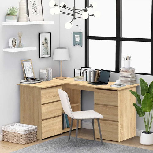 Walplus corner desk sonoma oak - sonoma,