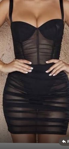 Polly black mesh dress - polly,