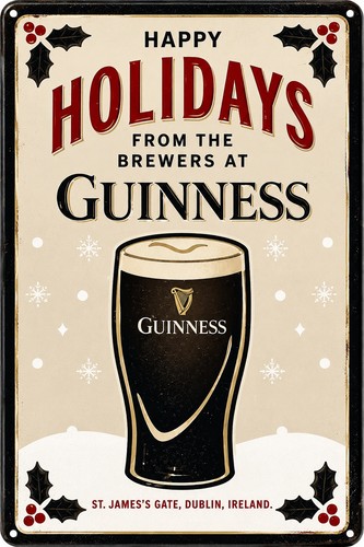 12x8in metal sign guinness tin - metal,