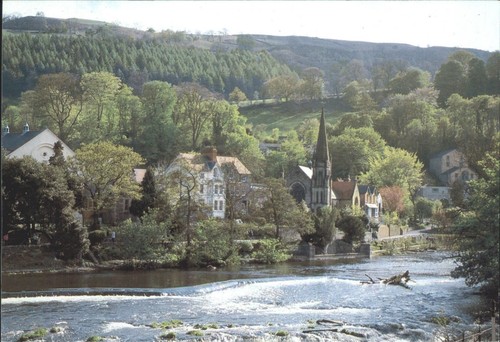 Vintage llangollen river dee - llangollen,