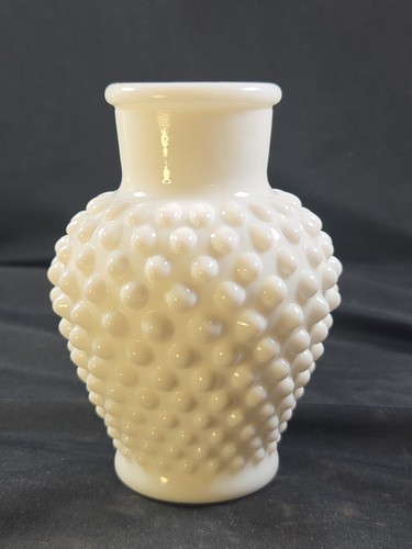 Vintage white milk - glass, round