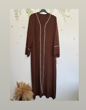 Brown Embroidered Abaya Maxi