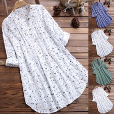 Plus Size Womens Floral Button