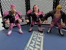 Bret & Owen Hart W/ Jim Anvil Neidhart Custom WWF WWE Hasbro Wrestling Figures