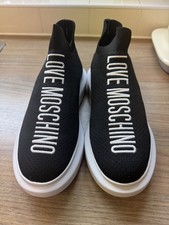 Love Moschino Womans Black Sock Trainers Size UK 5 Worn Once Immaculate