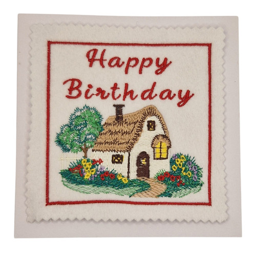 Embroidered birthday cottage - embroidered,