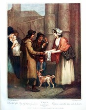 Old Vintage Print Cries London A New Love Song Only Ha'Penny A Piece 1918 20th