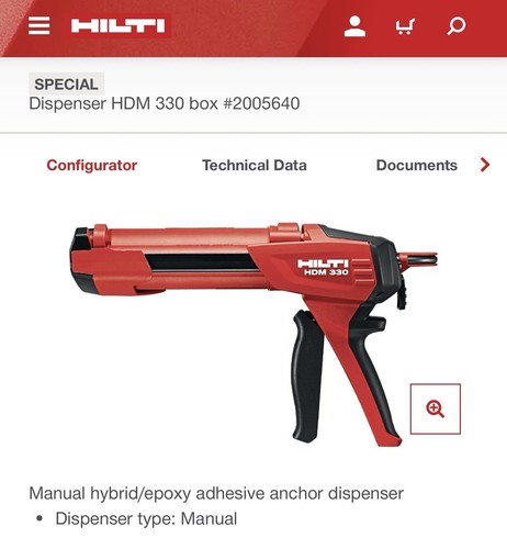 Hilti dispenser hdm - 330, with
