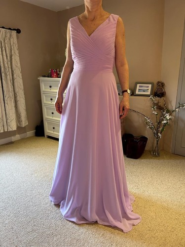 Lilac chiffon prom bridesmaid - lilac,