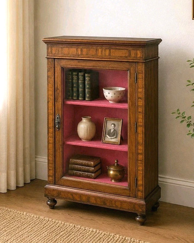 Victorian inlaid pier cabinet - victorian,