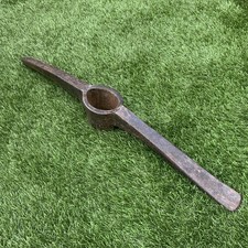 Vintage Pick Mattock 7lb Approx 9" + 11" Metal No Handle Empty Shaft Head Only
